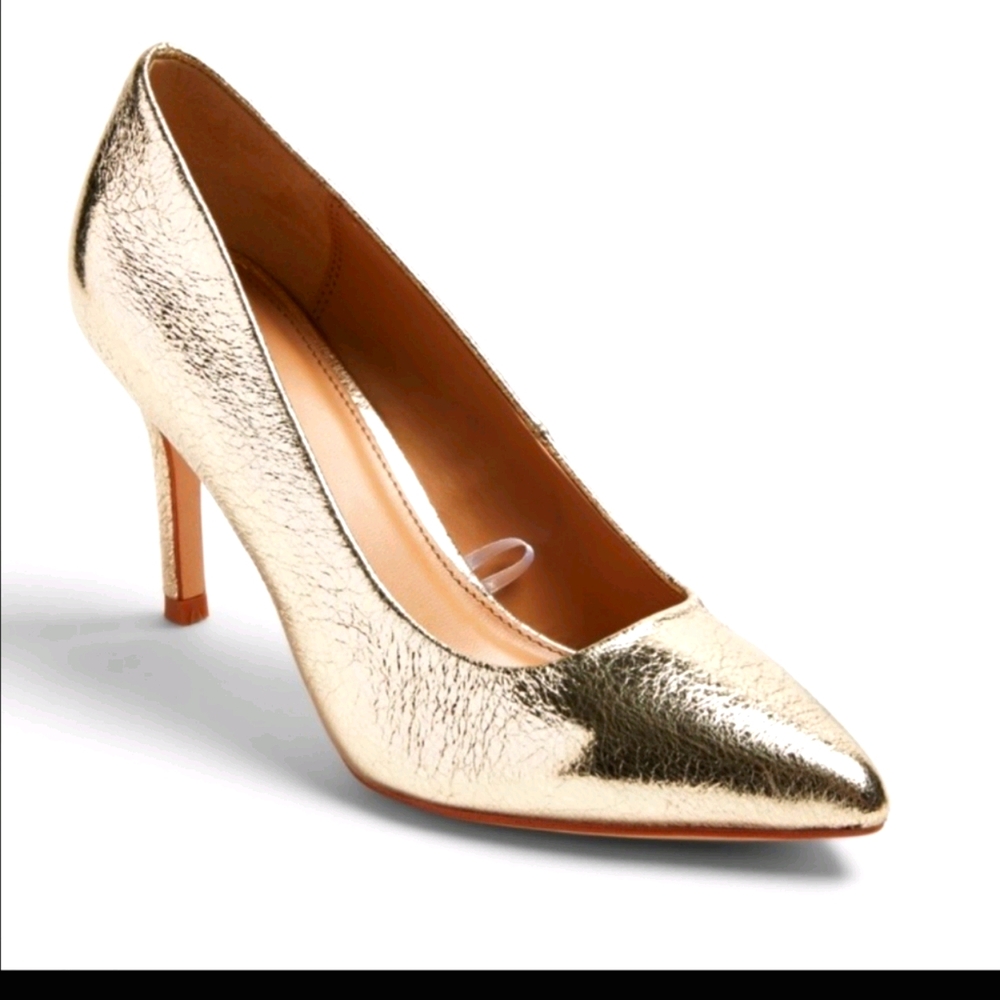 Gold Foil Metallic Heels Classic 3.5" Heel 9.5